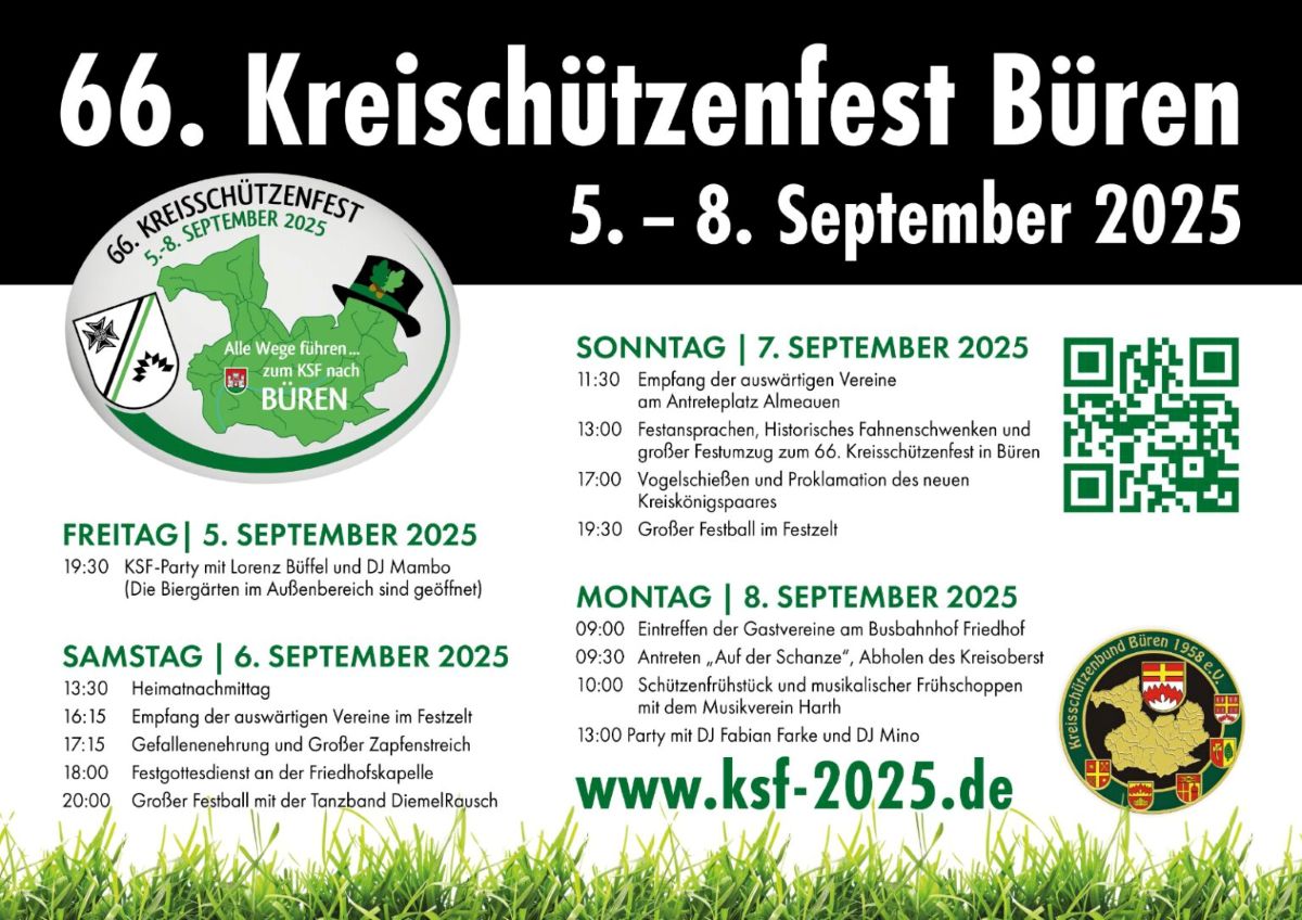 KSF Büren - die St. Sebastian & St. Ludgerus Schützenbruderschaft ist dabei, mit Vorstand, Königspaaren und Schützen! 