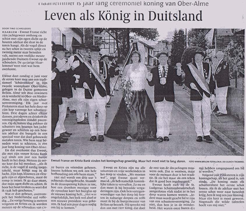 Leven als König in Duitsland - Artikel aus dem Haarlems Dagblad